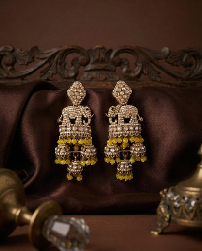 Yellow Alveena Premium Designer Statement Earring