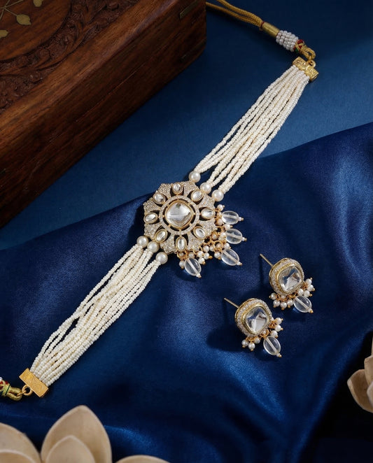 Della Premium Moissanite Stone Necklace with Earring