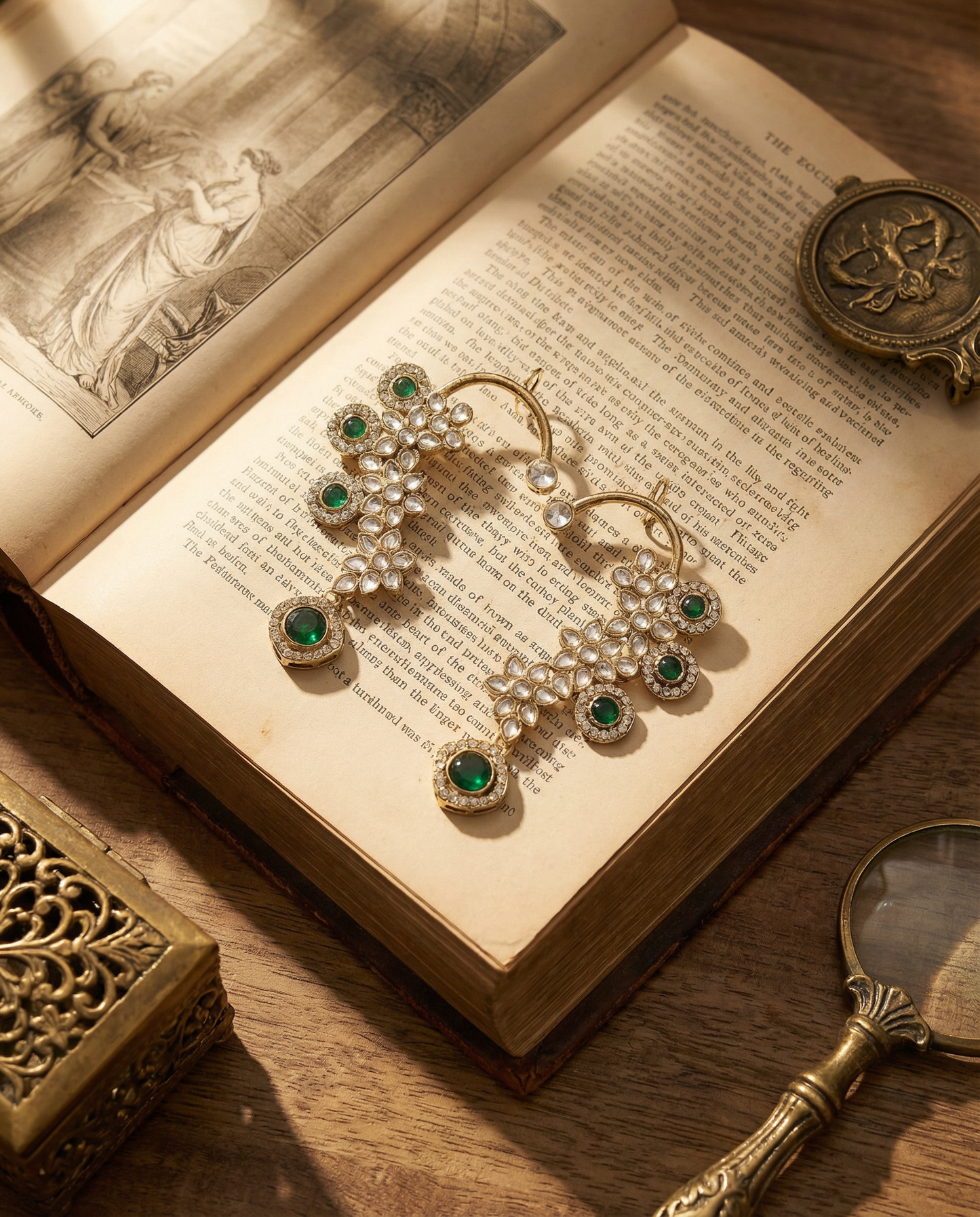 Emerald Kastoori Designer Ear Cuff Earring