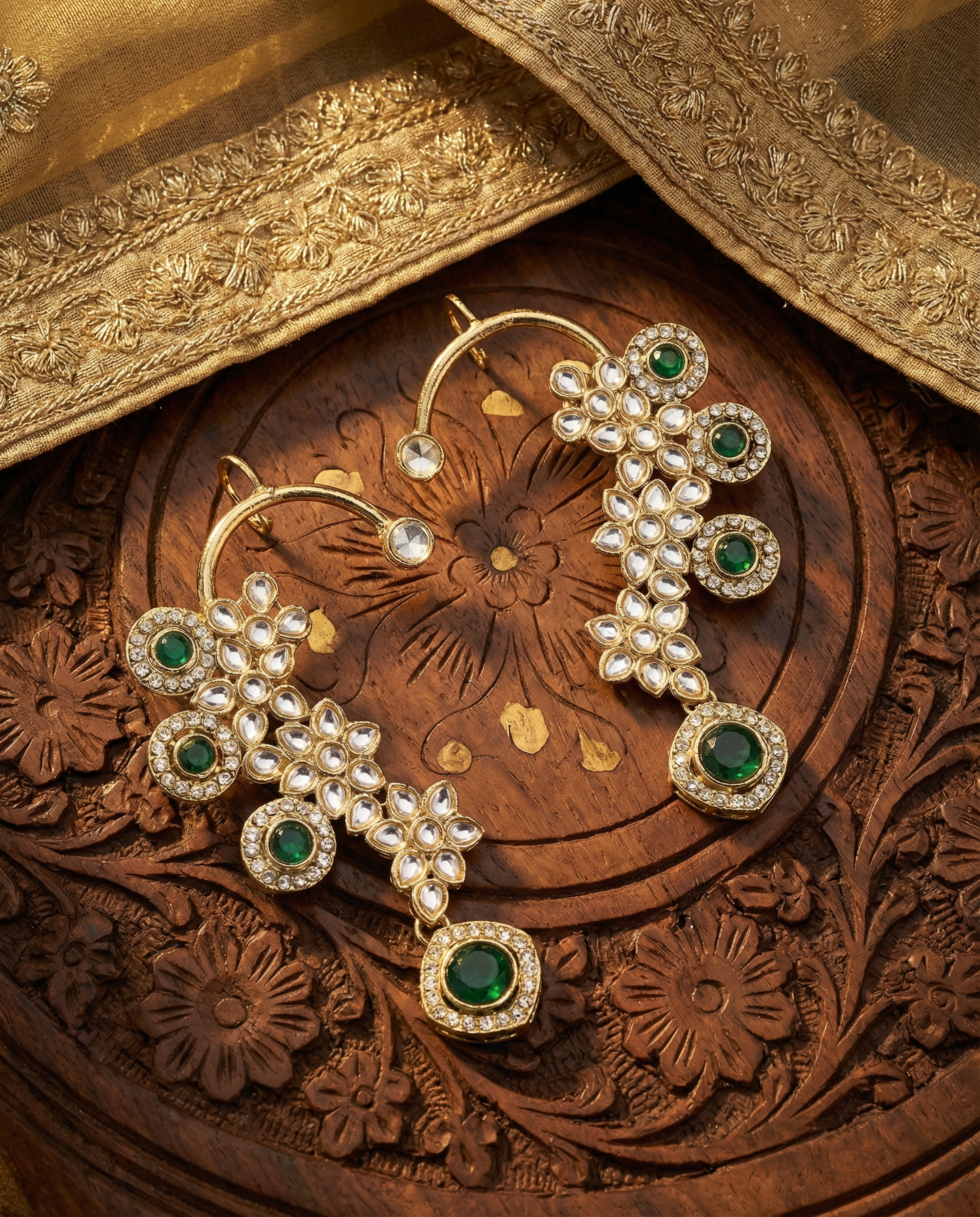 Emerald Kastoori Designer Ear Cuff Earring