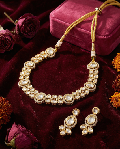Silver Ziraki Premium Moissanite Stone Necklace with Earring