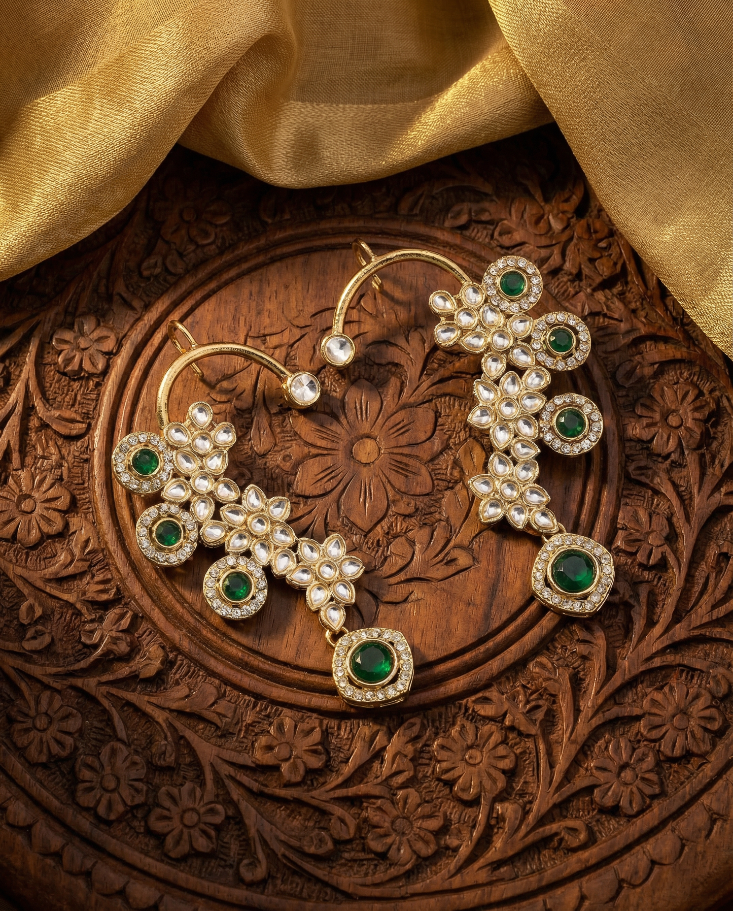 Emerald Kastoori Designer Ear Cuff Earring