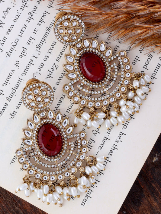 Ruby Archana Premium Designer Zircone Chandbali Earring
