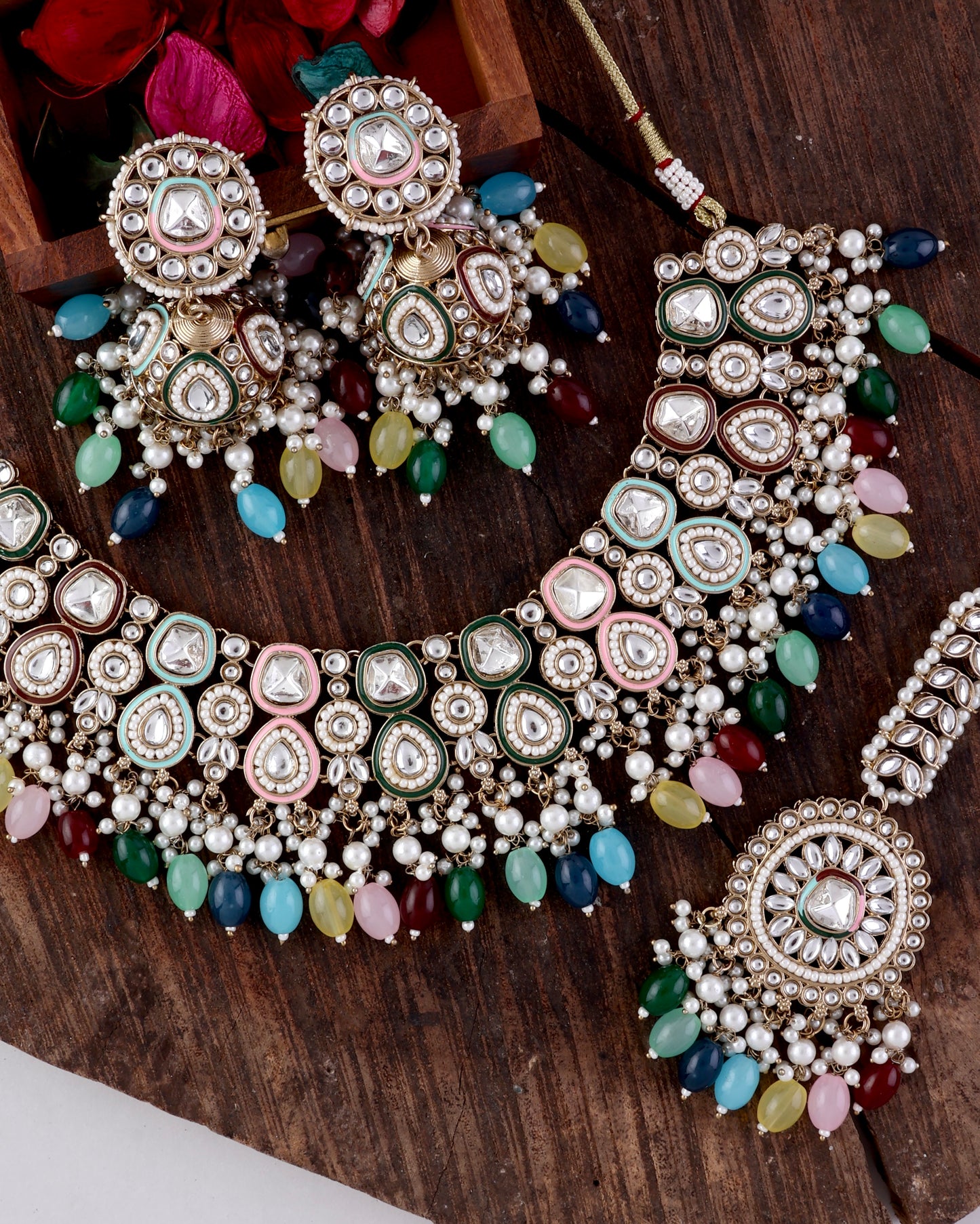 Multi Lavitha Necklace Earring with Teeka