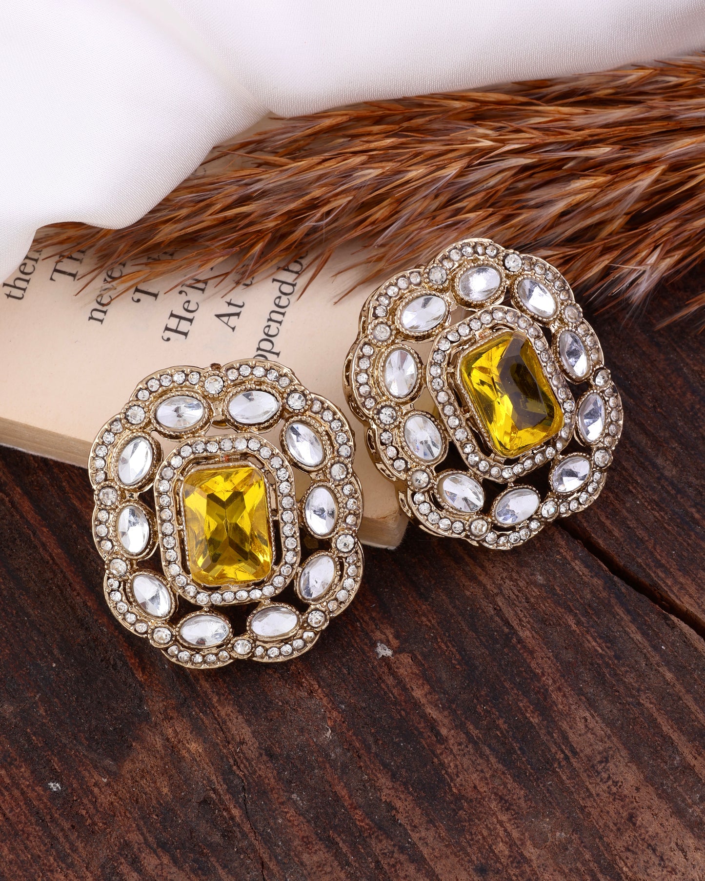Yellow Gunveen Premium Stud Earrings