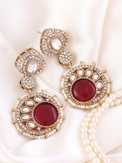 Ruby Tanshika Premium Designer Zircone Polki Dupe Earring