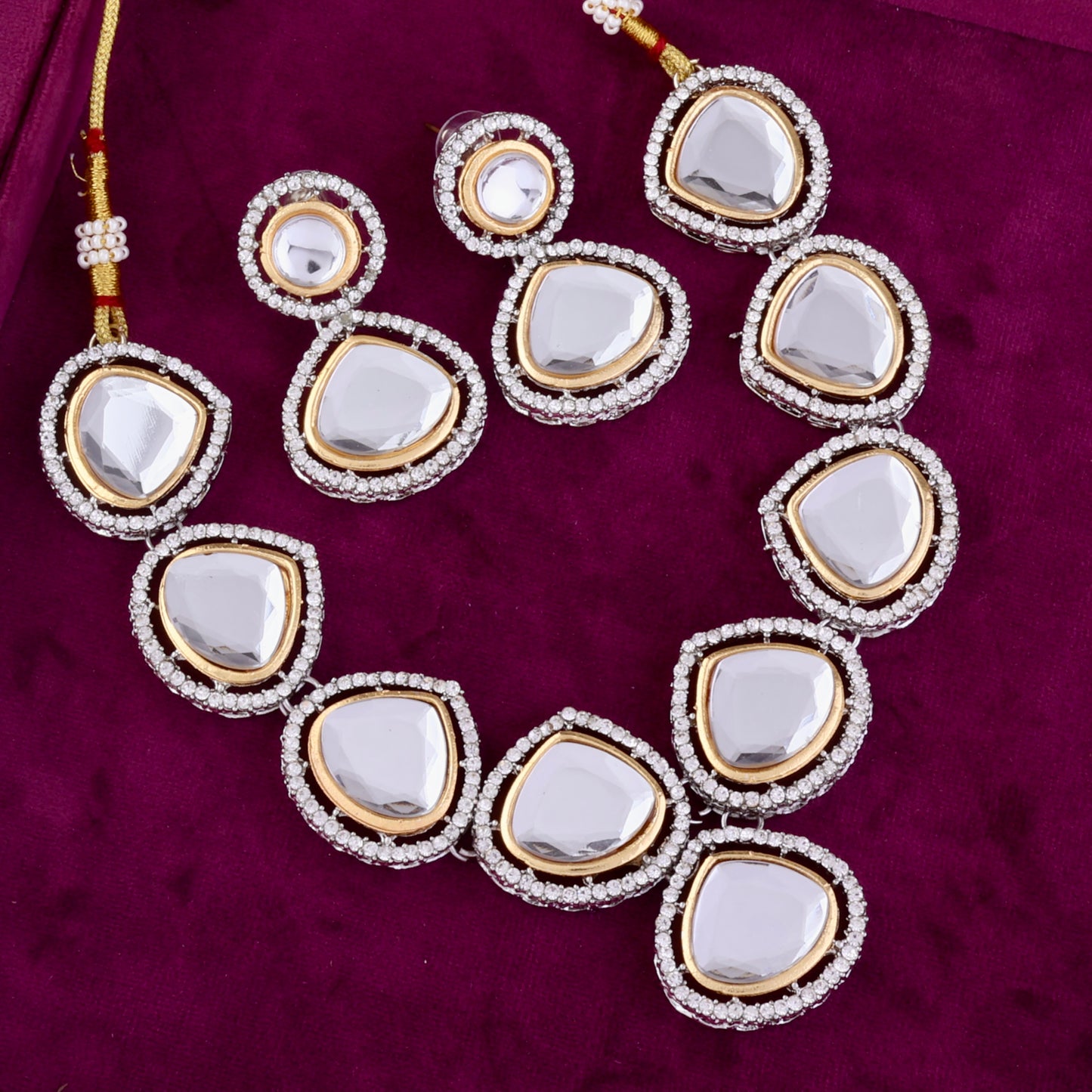 Layla Polki Dupe Necklace Set with Earring