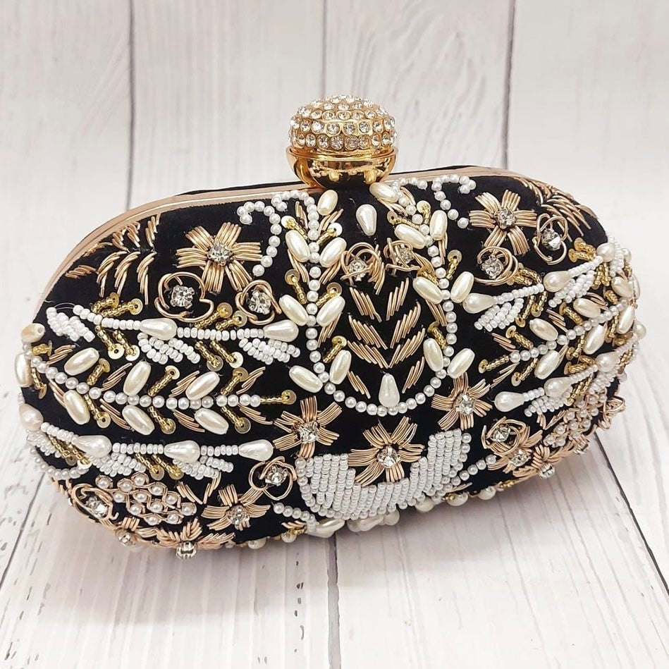 Black Kanika Bridal Ethnic Clutch