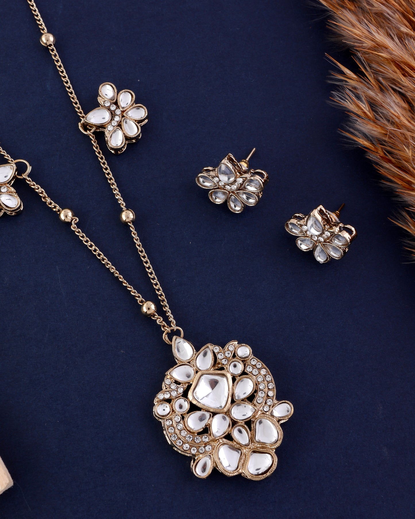 Tara Pendant Style Long Necklace Set with Earring
