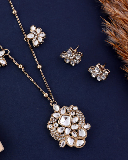 Tara Pendant Style Long Necklace Set with Earring