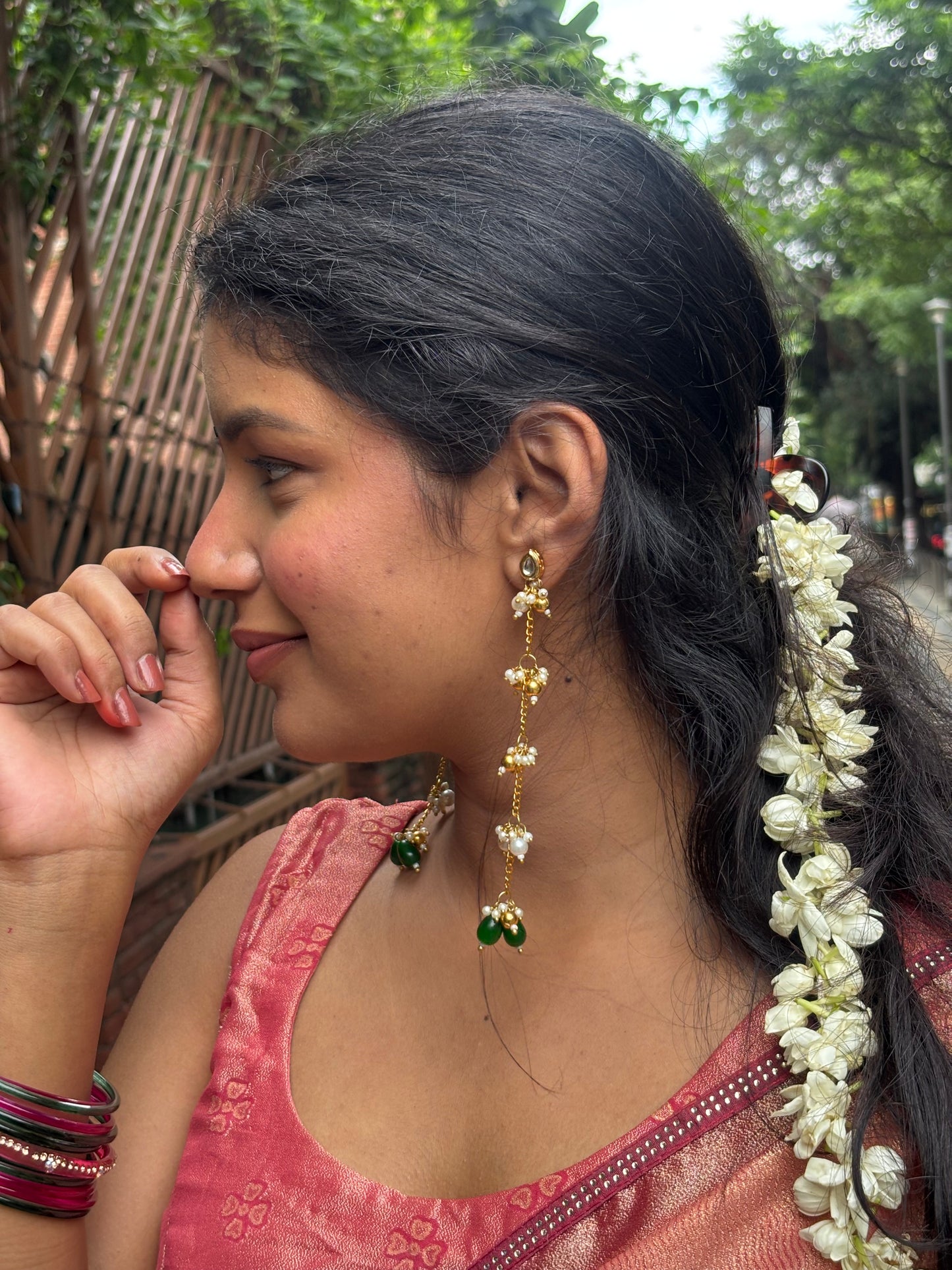 Green Aariz Kashmiri Look Earring