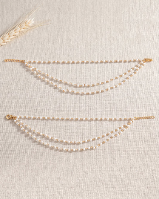 Pearl Swarnlekha Bahubali Kaan Chain Pair