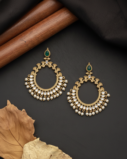 Amber Gold Chandbali Earring