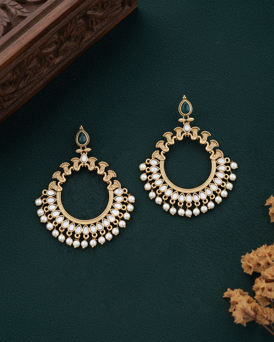 Amber Gold Chandbali Earring