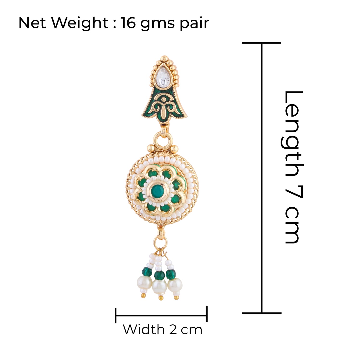 Green Ahilya Rajwada Choker set with Earring