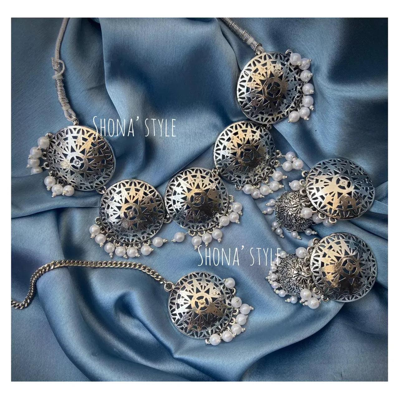 Silver Amritsari Choker Set