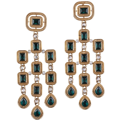 Green Anshita Gold Designer Earring