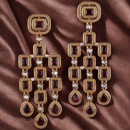 Wine Anshita Gold Designer Earring