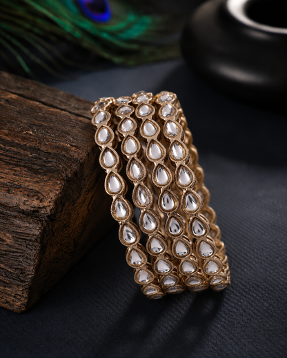 Vaishvi Kundan Bangle - Pack of 4