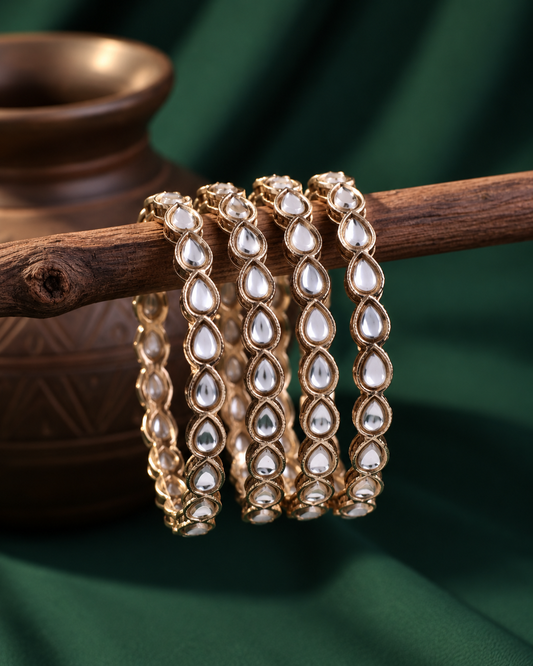 Vaishvi Kundan Bangle - Pack of 4