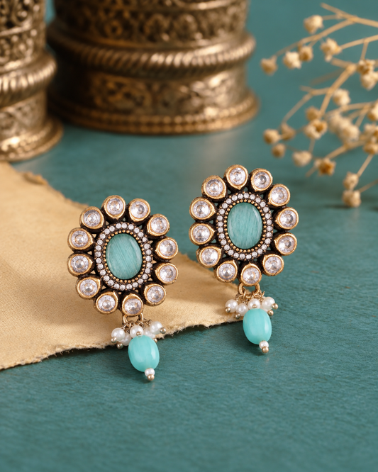 Mint Alizeh Monalisa Antique Designer Stud Earring