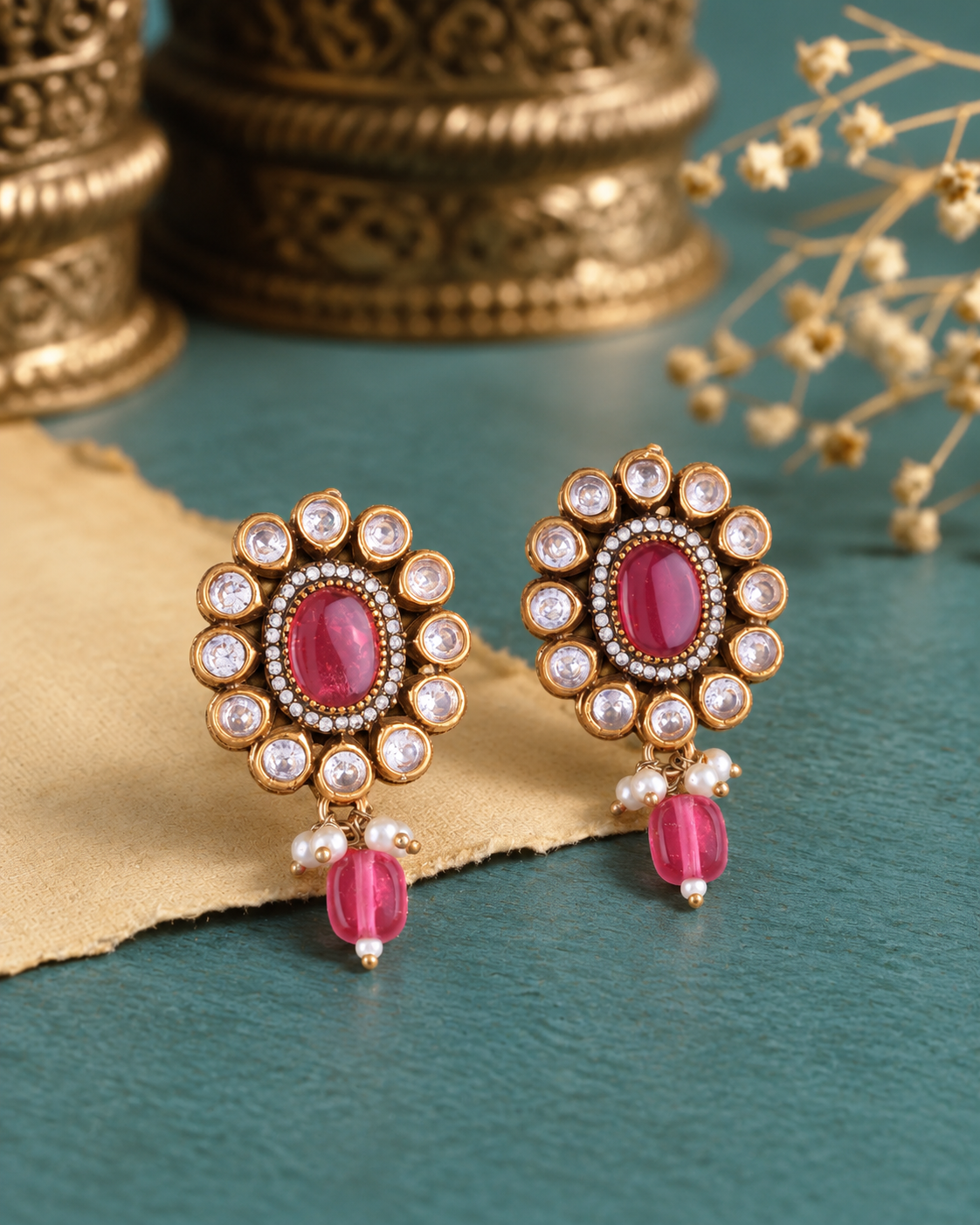 Onion Alizeh Monalisa Antique Designer Stud Earring