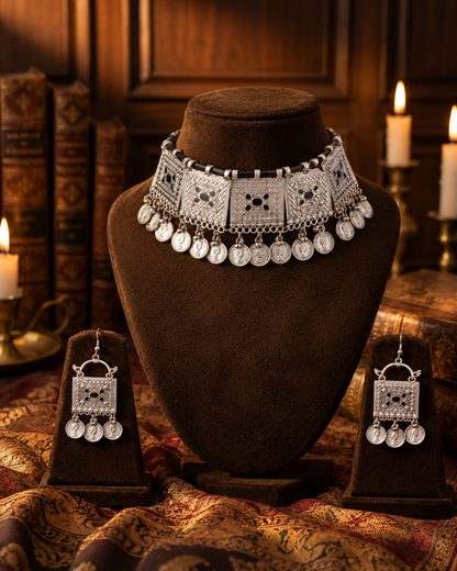 Rangsaaz Oxidised Necklace Set With Earring