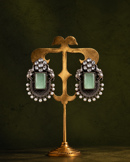 Mint Zarposh Oxidised Earrings