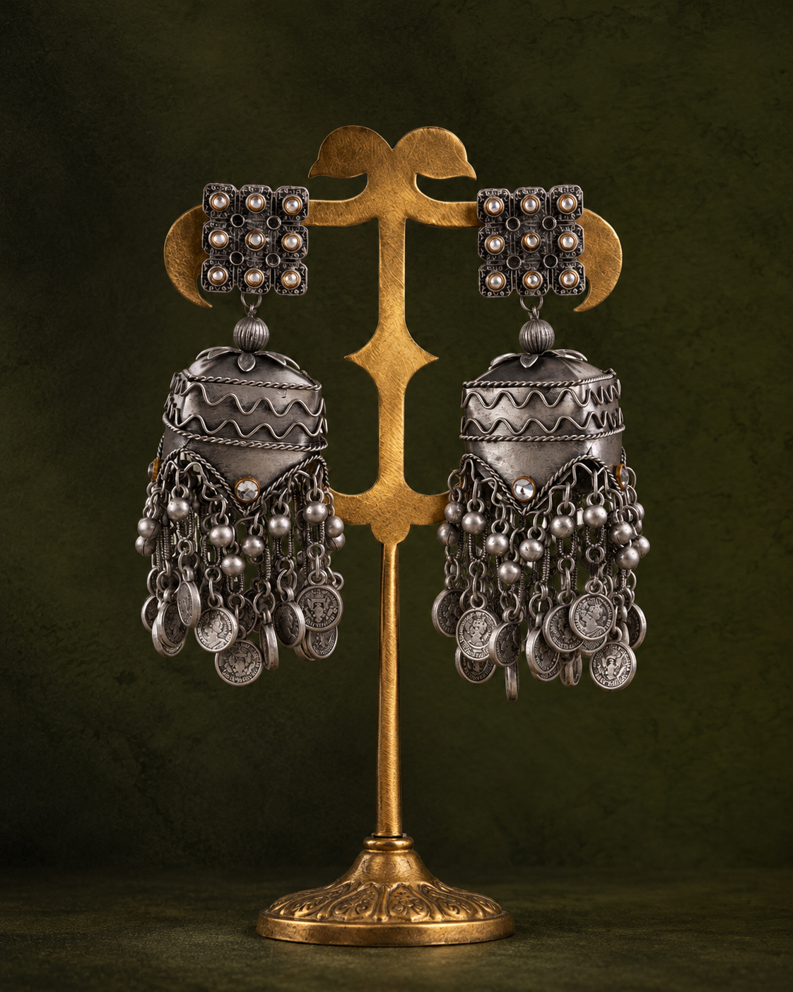 Rajnoor Oxidised Jhumka Earrings