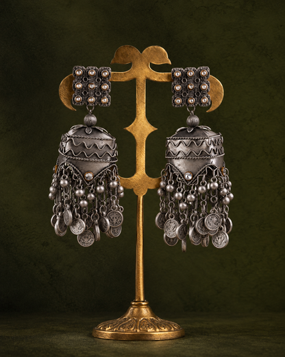 Rajnoor Oxidised Jhumka Earrings