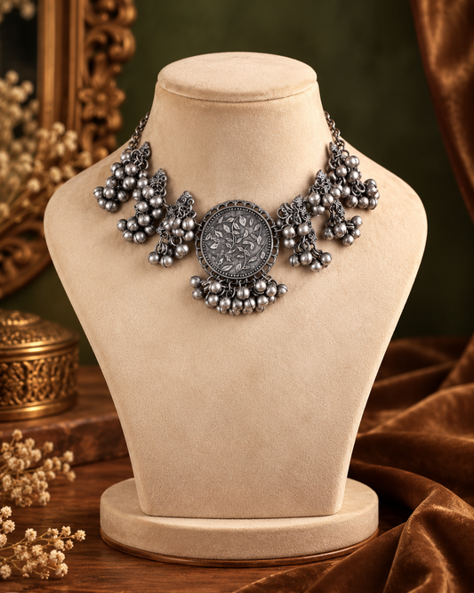 Mirevya Oxidised Necklace