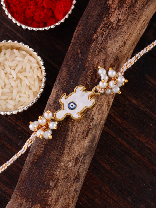 Tushika Evil Eye Rakhi with Tilak Set and Card