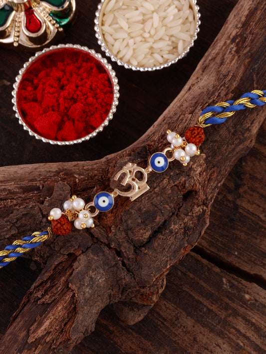 OM Evil Eye Rakhi with Tilak Set and Card