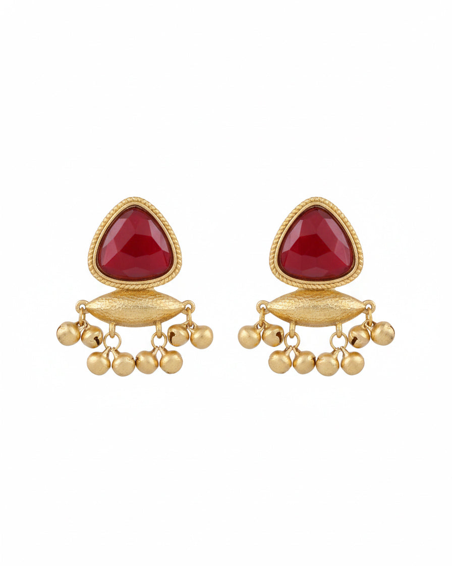 Ruby Maliona Brass Lookalike Stud Earring