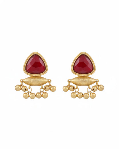 Ruby Maliona Brass Lookalike Stud Earring