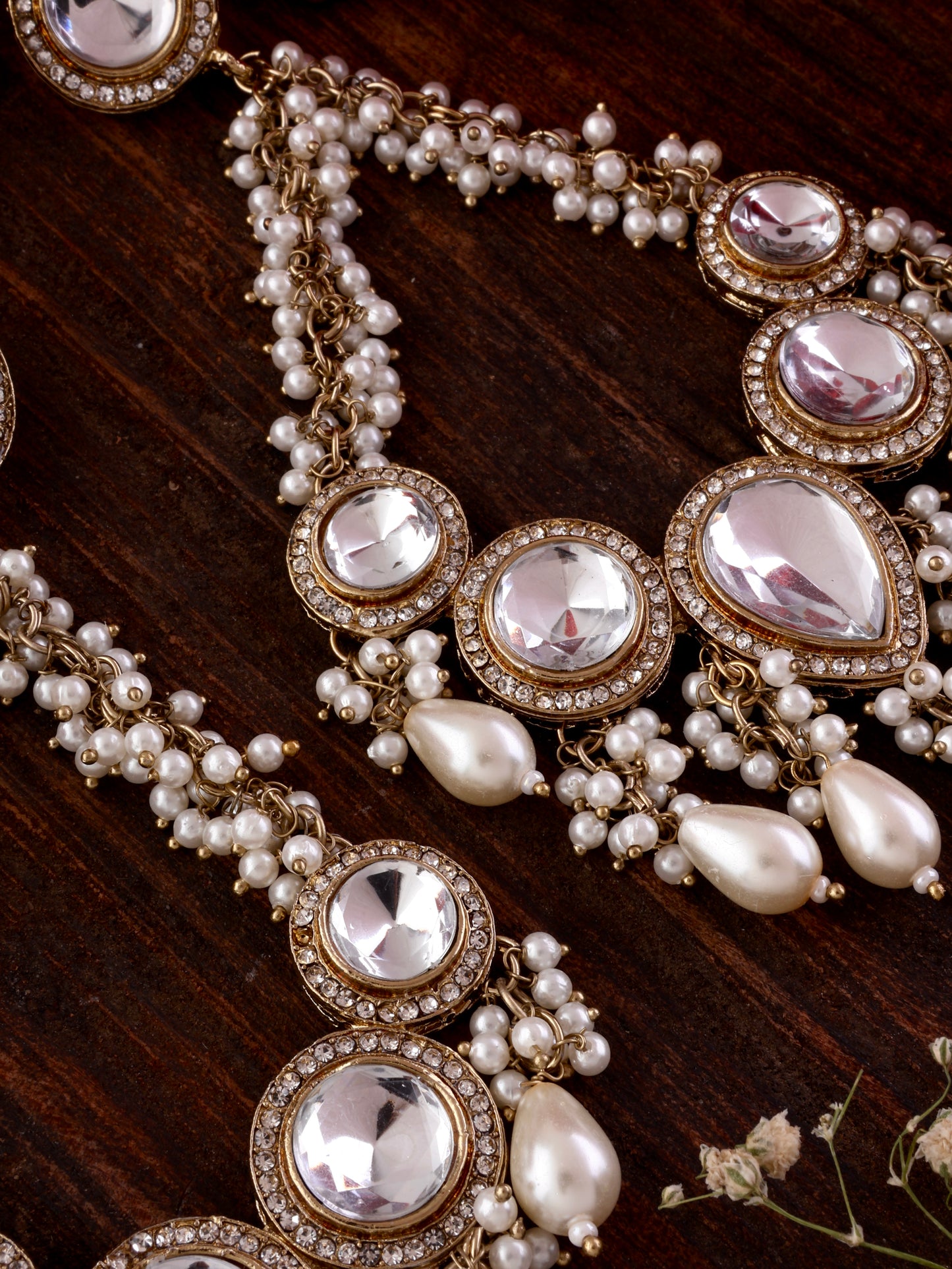 Oorja Premium Chandbali with Pearl and Zircone Detailing