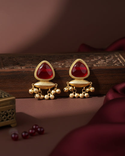 Ruby Maliona Brass Lookalike Stud Earring
