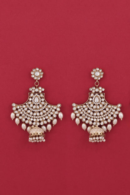 Ivory Sabita Designer Meenakari Jhumka Earring