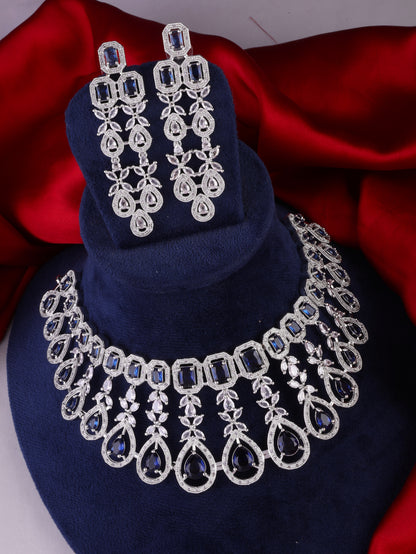 Blue Melissa American Diamond Necklace Set