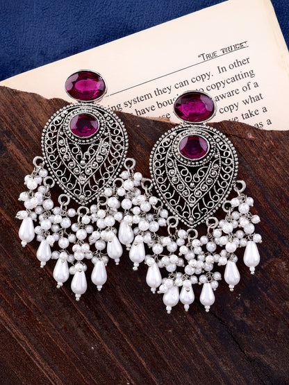 Purple Girisha Boho Pearl Earring