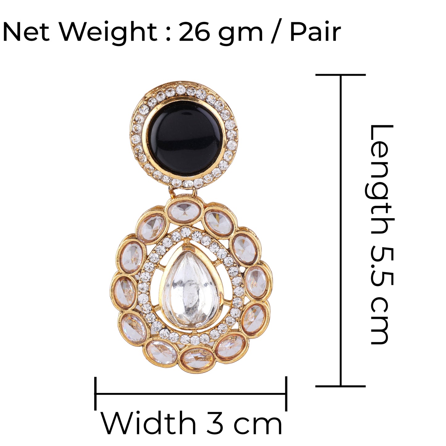 Black Oshini Designer Earring