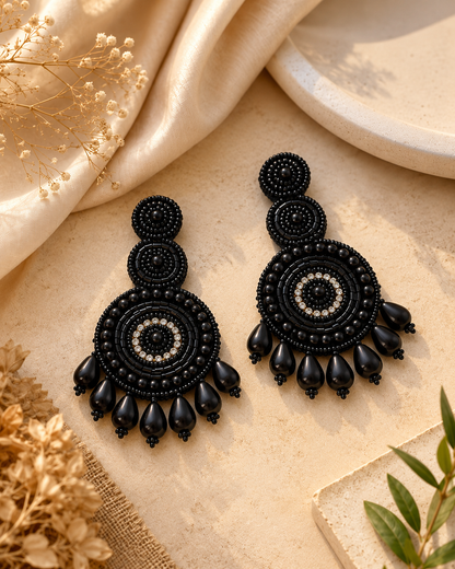 Black Arista  Handmade Earring