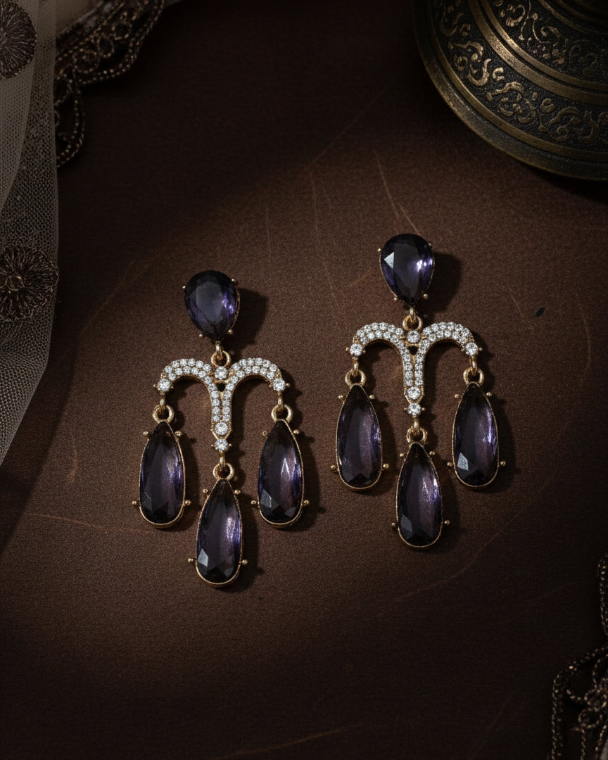 Blue Ishika Designer Zircone Earring