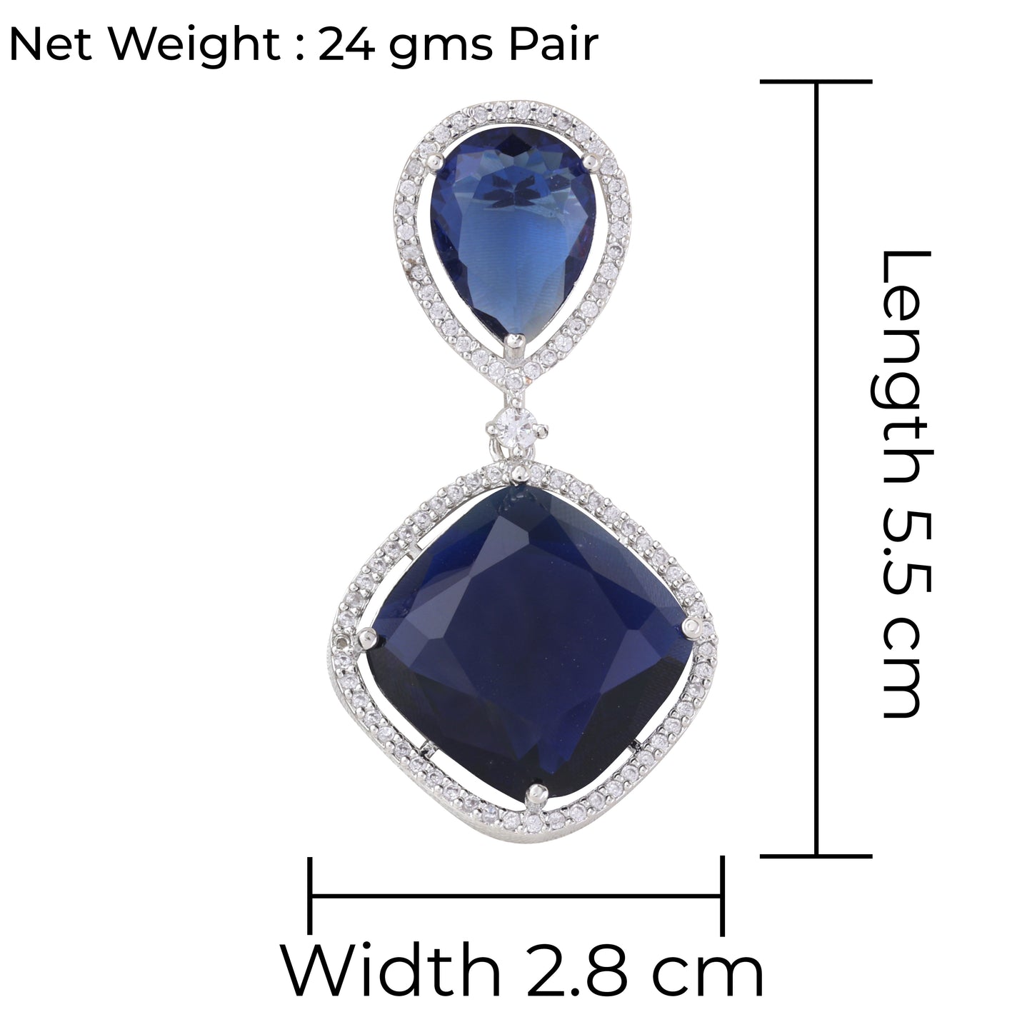 Blue Denis American Diamond Earring