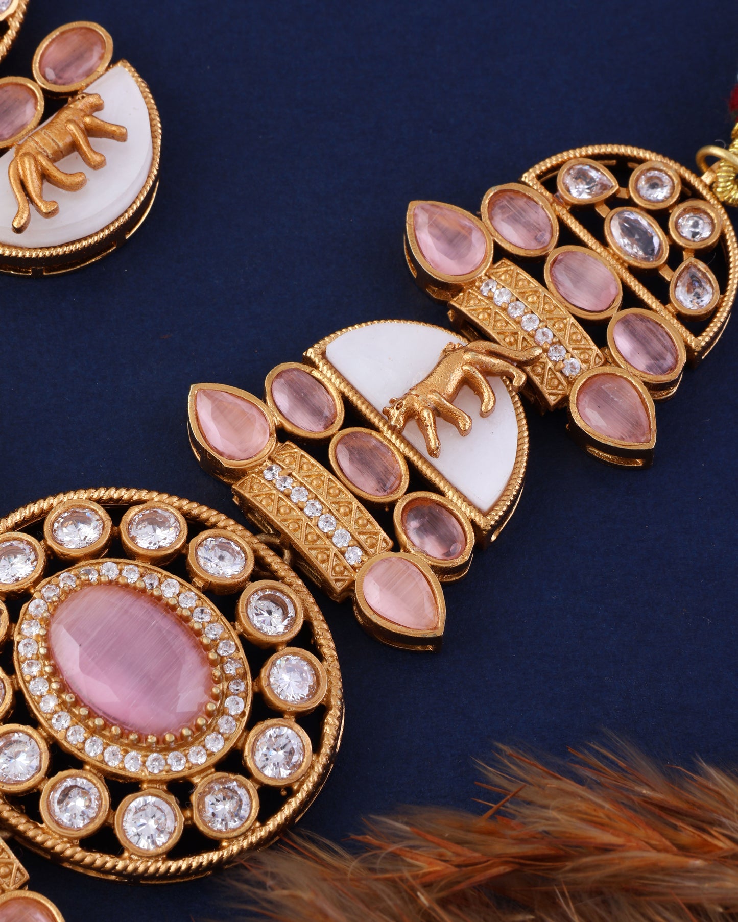 Blush Aishani Premium Sabya Inspired Necklace with Earring