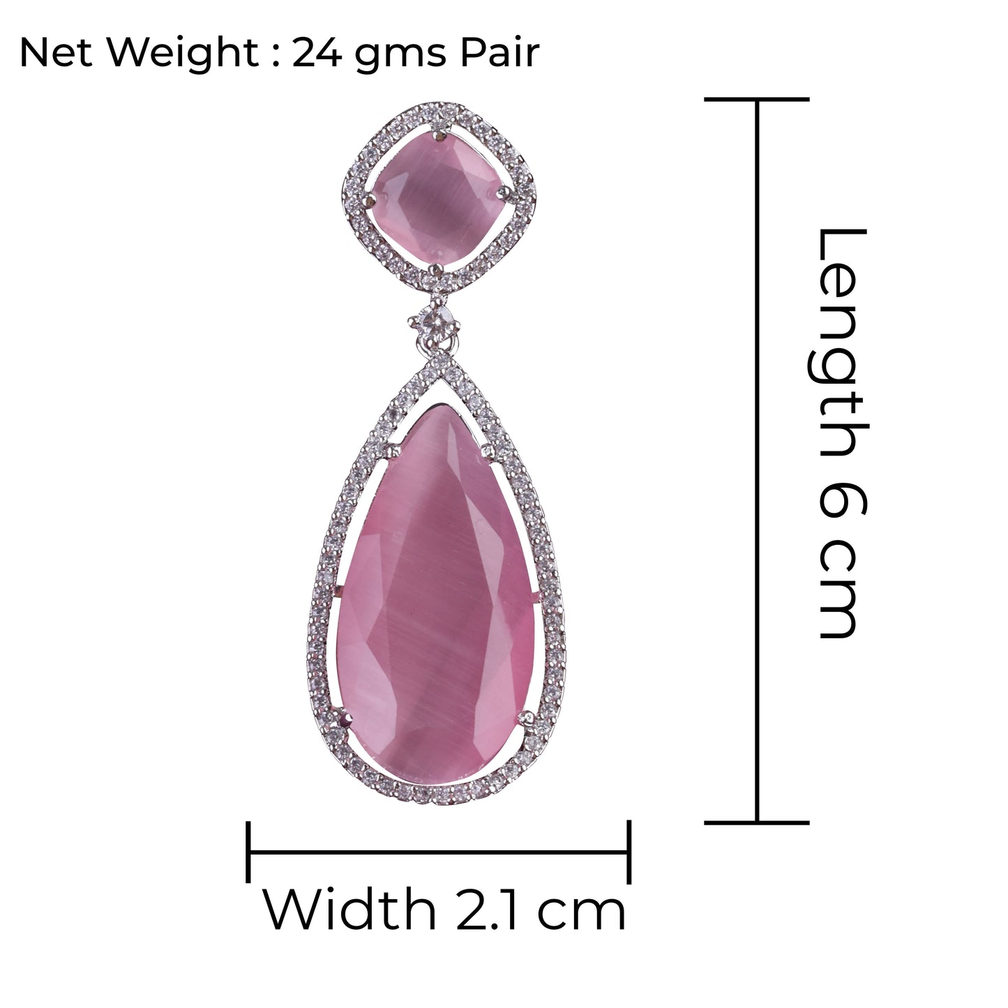 Blush Pink Ezra American Diamond Earring