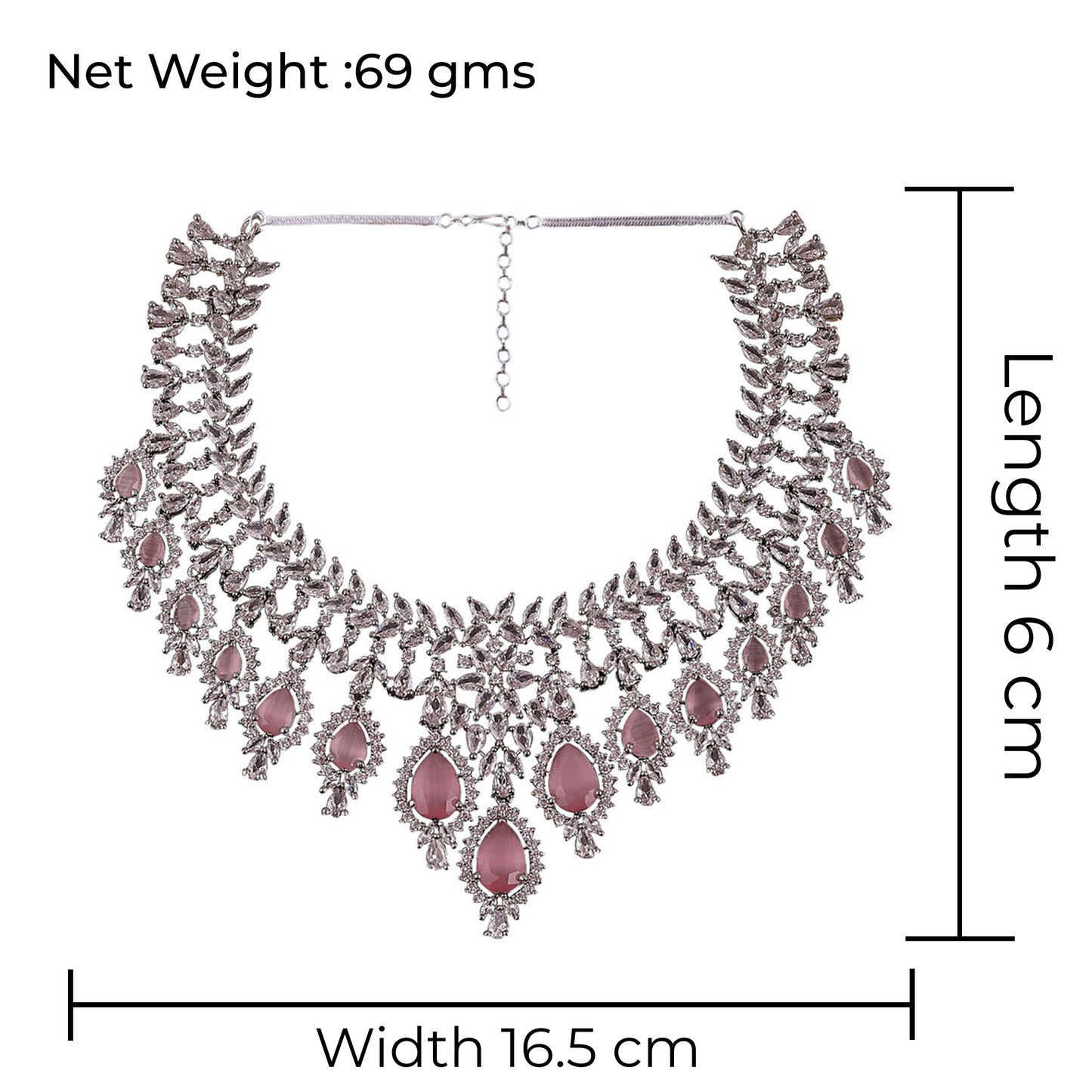 Blush Vineeta American Diamond Necklace Set