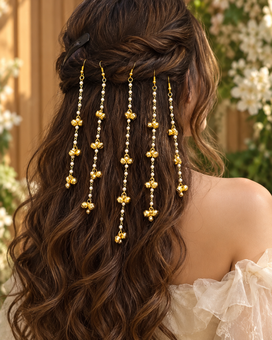 Virashu Pearl Ghungroo Hair Accessories