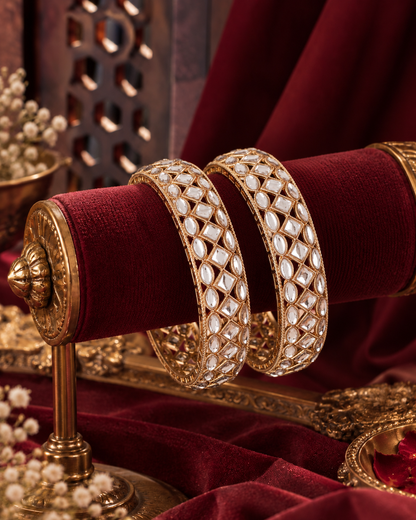 Zovika Kundan Bangle - Pack of 2