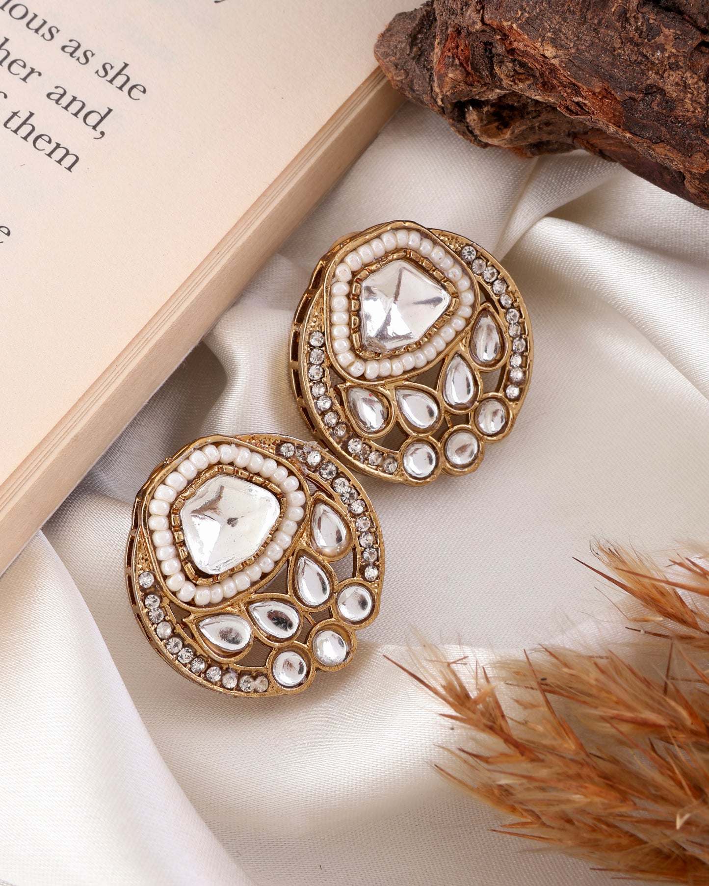 White Prayan Premium Stud Earring